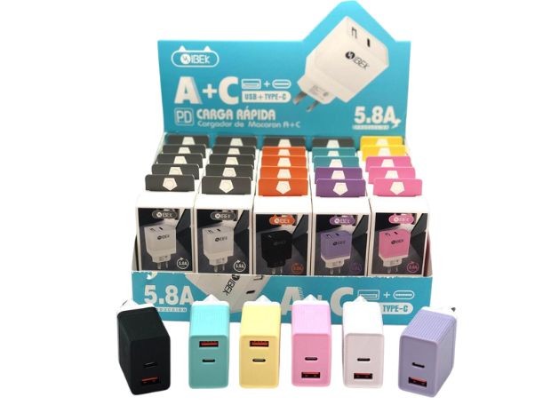 &u++ CARGADOR CELULAR CABEZAL 5.8A + TIPO C IBEK IB582